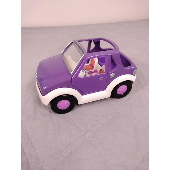 Fashion Polly Pocket Purple Beach Jeep Car Convertible With Flip Seats 2001 Rare - Picture 2 of 7